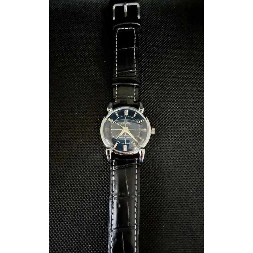 Vintage Roamer Men's Leather Mechanical‎ Watch RARE